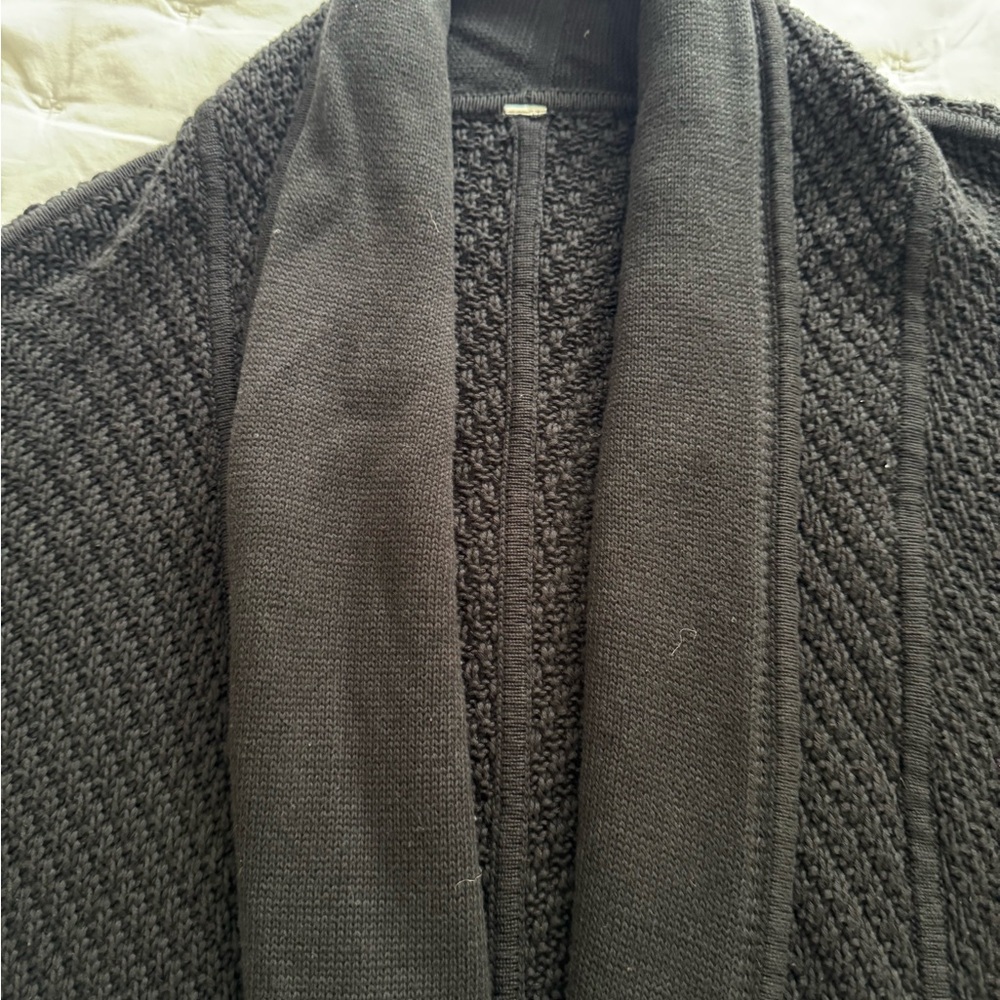 Lululemon Black Knit Cardigan with snap front and patch pockets. - Picture 2 of 6